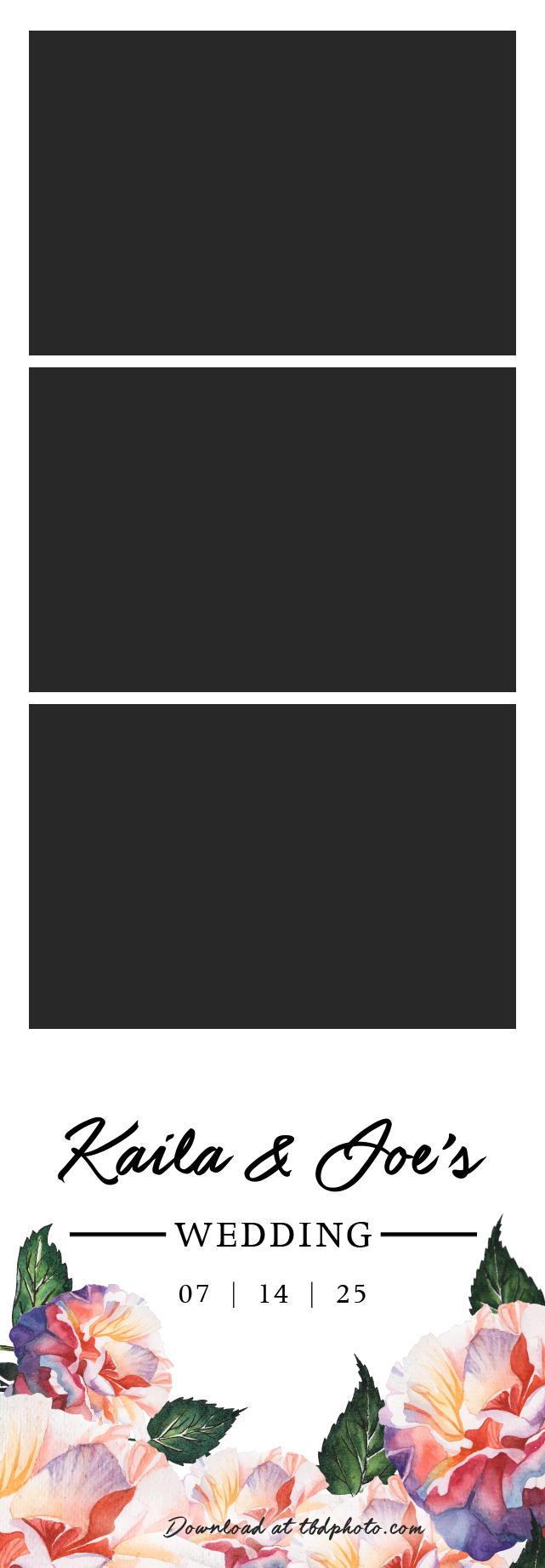 Bouquet photo strip template